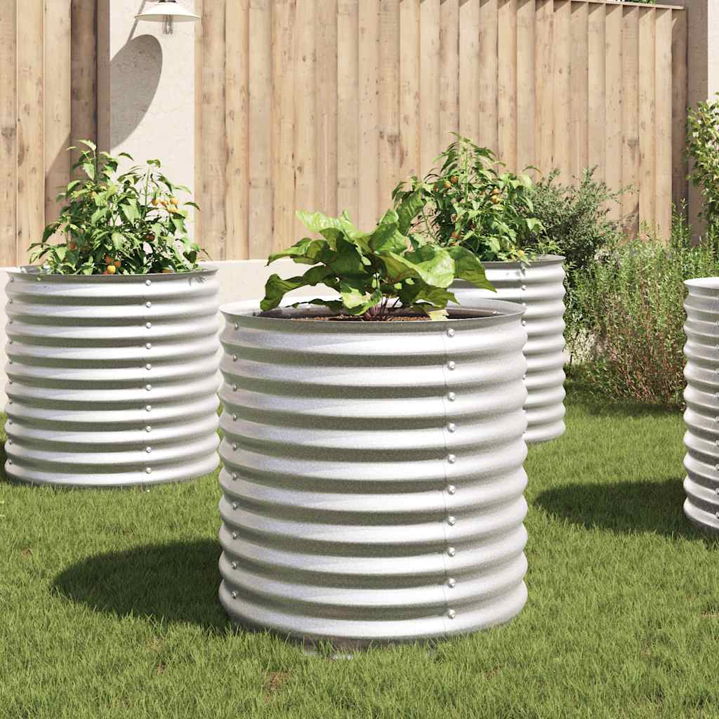 Vidaxl Planter huet 80x80x81 cm galvaniséiert Stol Sëlwer