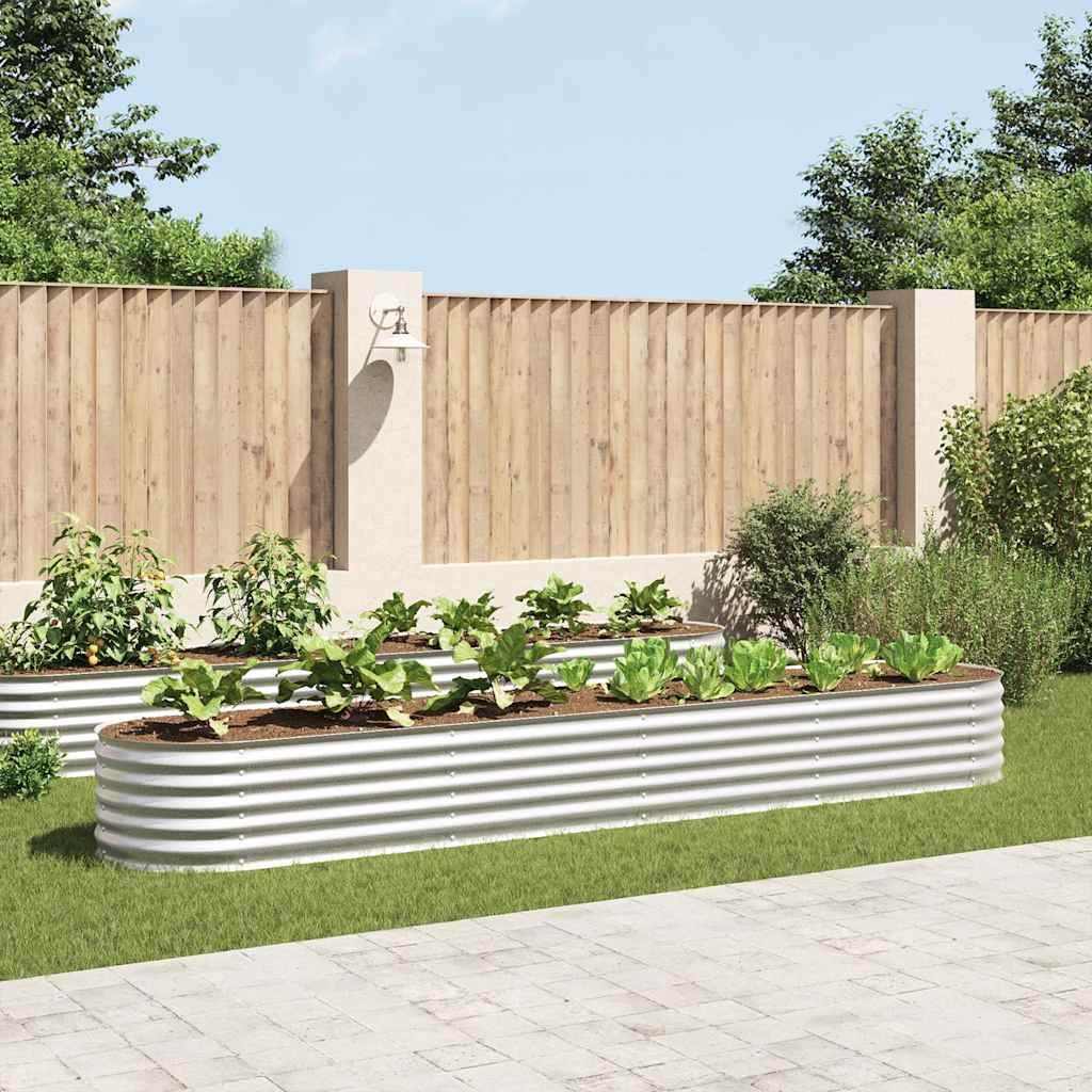 VidaXL Planter Insert 400x80x44 cm Galvanized Steel Silver