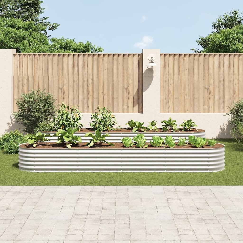 VidaXL Planter Insert 400x80x44 cm Galvanized Steel Silver