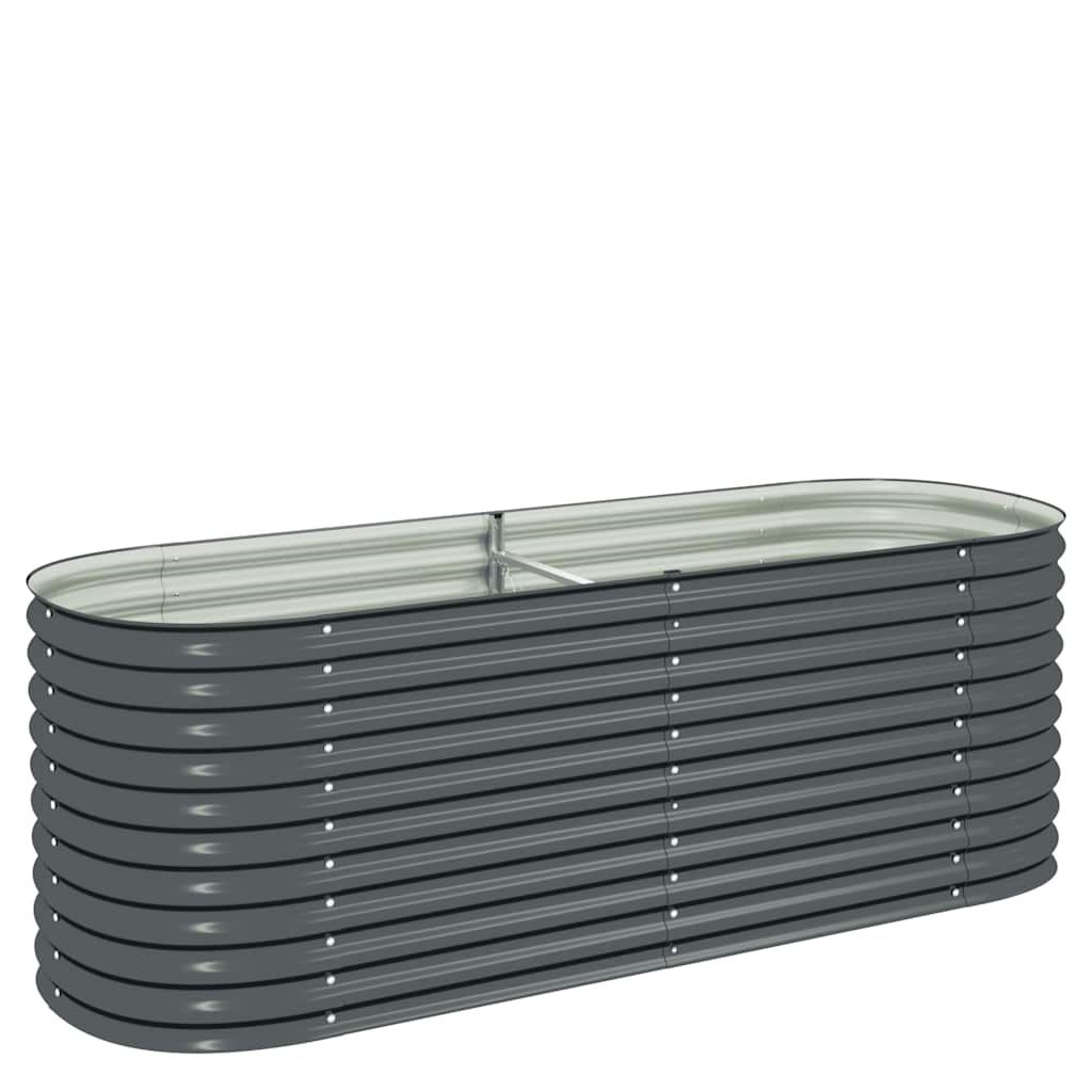 Vidaxl Raised Planter 240x80x81 cm Galvanized Steel Grey