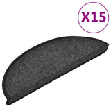 Vidaxl -Treppenmatten 15 ST 56x17x3 cm Anthrazithemisphäre