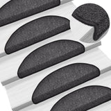 Vidaxl -Treppenmatten 15 ST 56x17x3 cm Anthrazithemisphäre