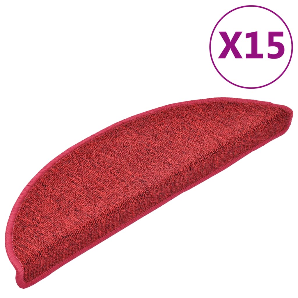 Vidaxl 15 ST PEDAL MATS 56X17X3 CM BORDEAUX RED