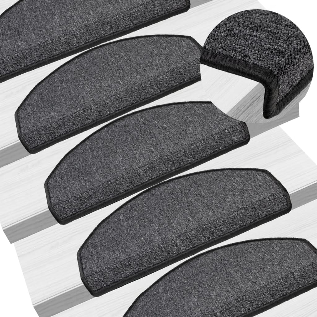 Vidaxl stair mats 15 st 65x24x4 cm anthracite hemisphere large