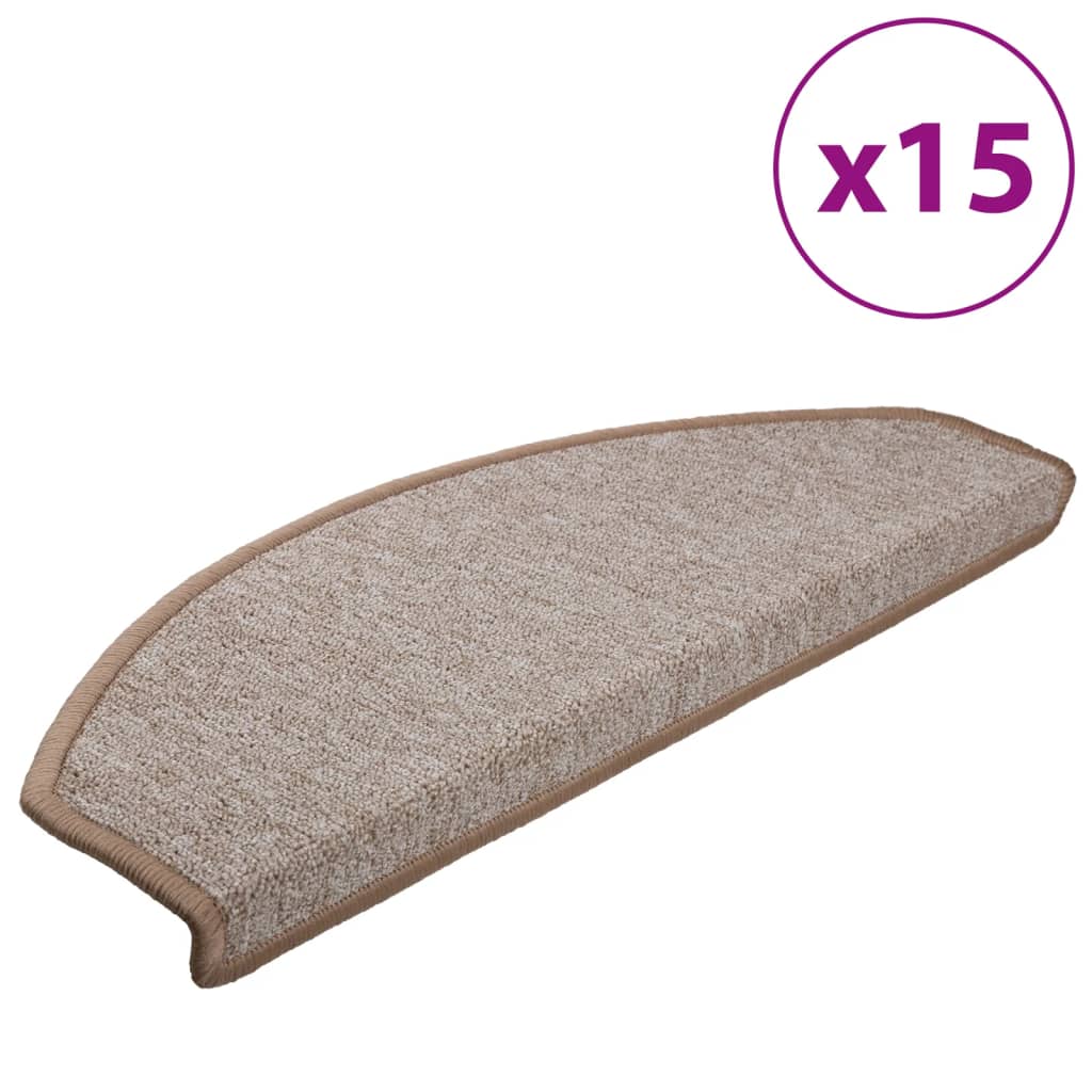 Vidaxl stair mats 15 st 65x24x4 cm light brown hemisphere large