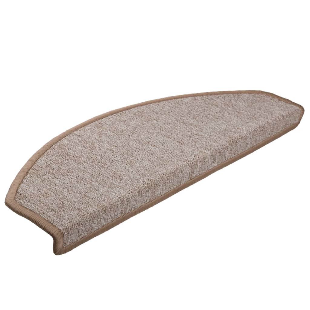 Vidaxl stair mats 15 st 65x24x4 cm light brown hemisphere large