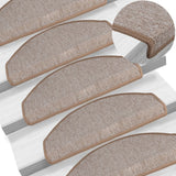 Vidaxl -Treppenmatten 15 St 65x24x4 cm hellbraune Hemisphäre groß