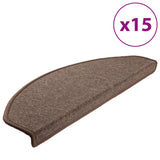 Vidaxl Stair Mats 15 St 65x24x4 cm kaffebrun halvcirkelformet stor