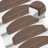 Vidaxl Stair Mats 15 St 65x24x4 cm kaffebrun halvcirkelformet stor