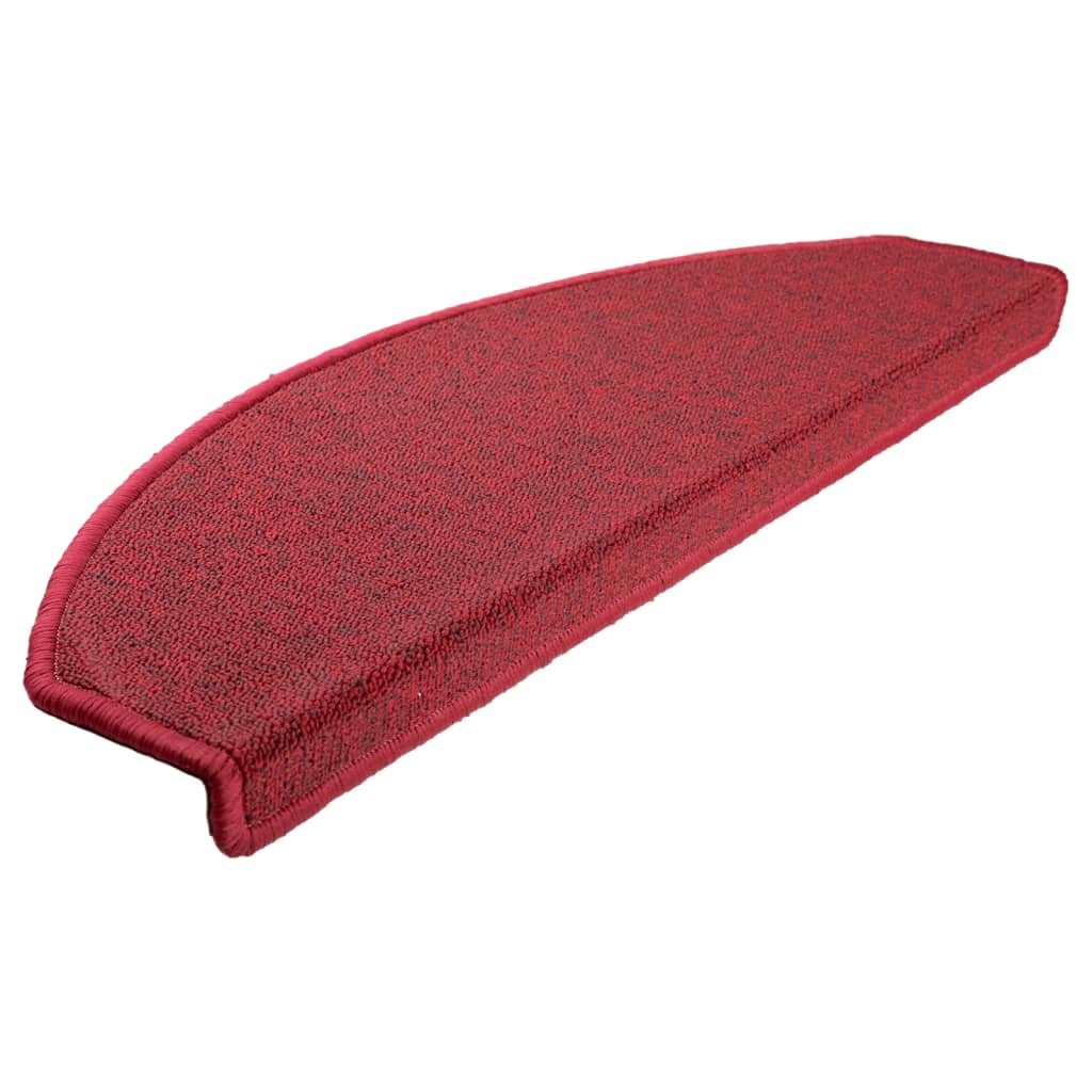 Vidaxl -Treppenmatten 15 ST 65x24x4 cm Bordeaux semi -Runde groß