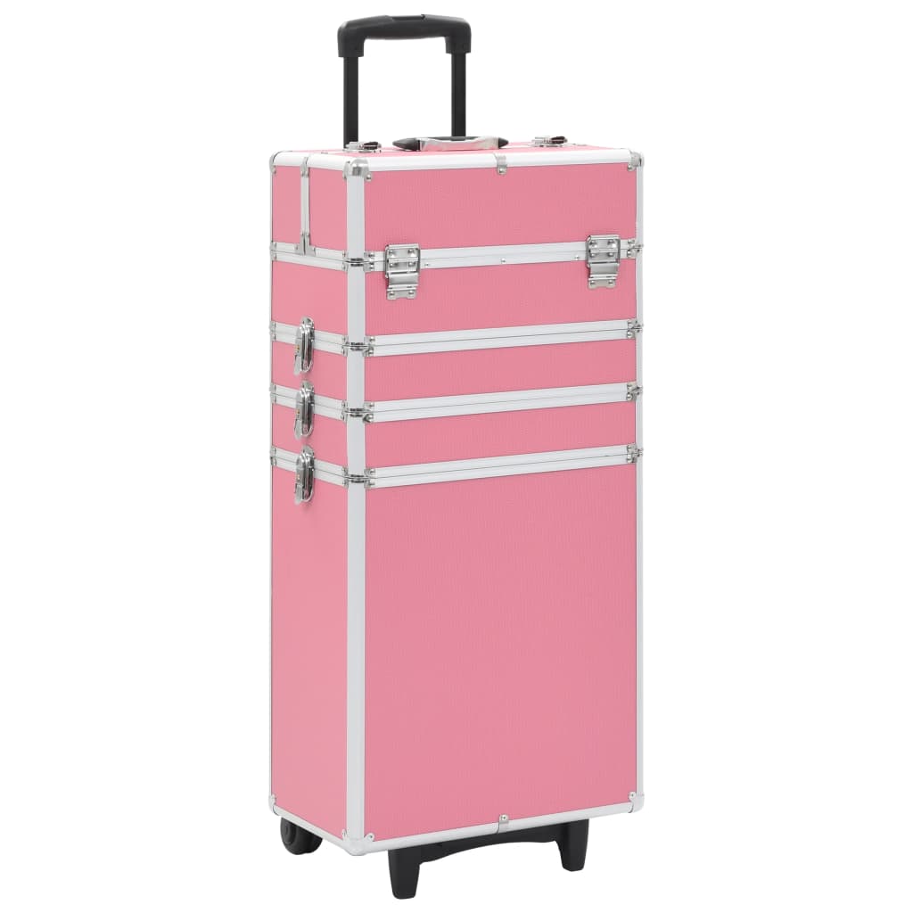 Vidaxl makeup trolley aluminum pink