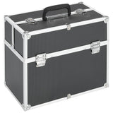 Vidaxl Makeup Suitcase 38x23x34 cm aluminium sort