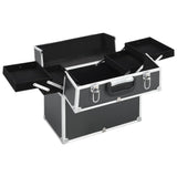 Vidaxl make-up koffer 38x23x34 cm aluminium zwart