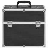 Vidaxl make-up koffer 38x23x34 cm aluminium zwart