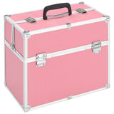 Vidaxl make -up kufr 38x23x34 cm hliníková růžová