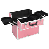 Vidaxl make -up kufr 38x23x34 cm hliníková růžová