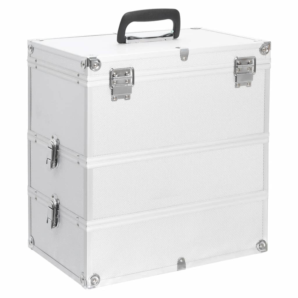 Vidaxl Makeup Suitcase 37x24x40 cm Aluminium Sølvfarvet