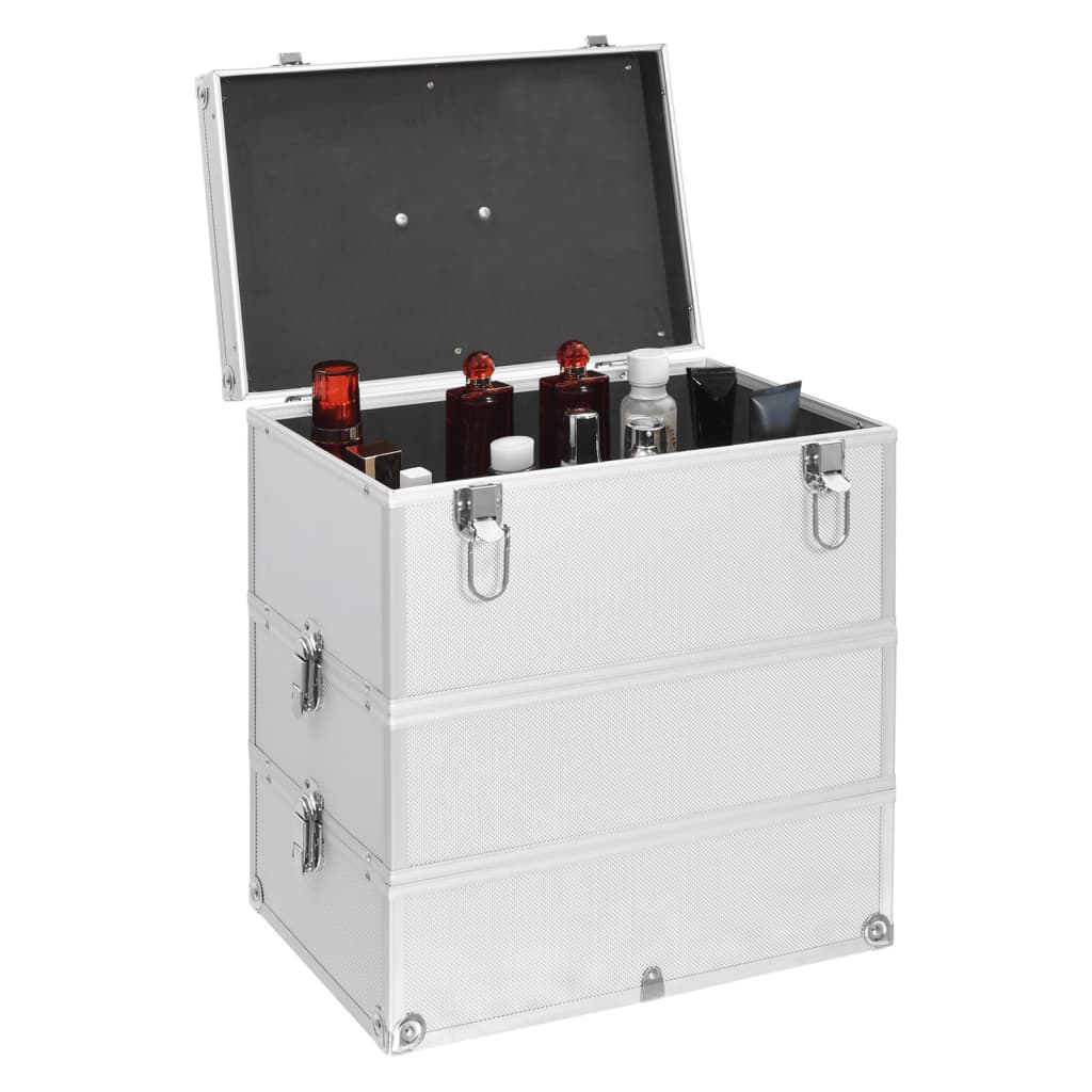 Vidaxl Makeup Suitcase 37x24x40 cm Aluminium Sølvfarvet