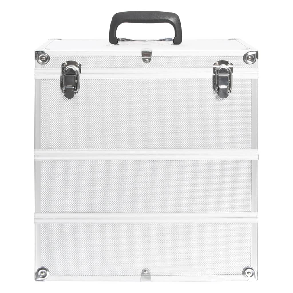 Vidaxl Makeup Suitcase 37x24x40 cm Aluminium Sølvfarvet