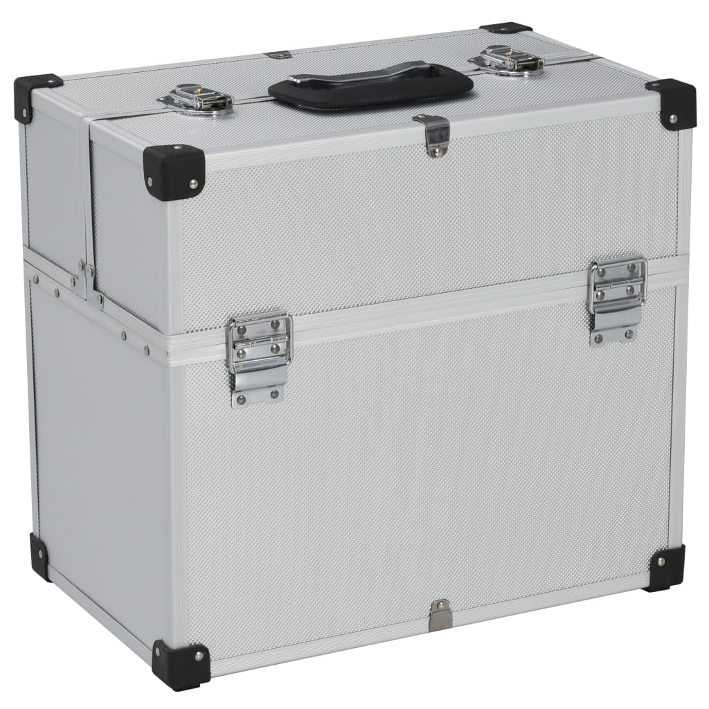 Vidaxl tool case 38x22.5x34 cm aluminum silver colored