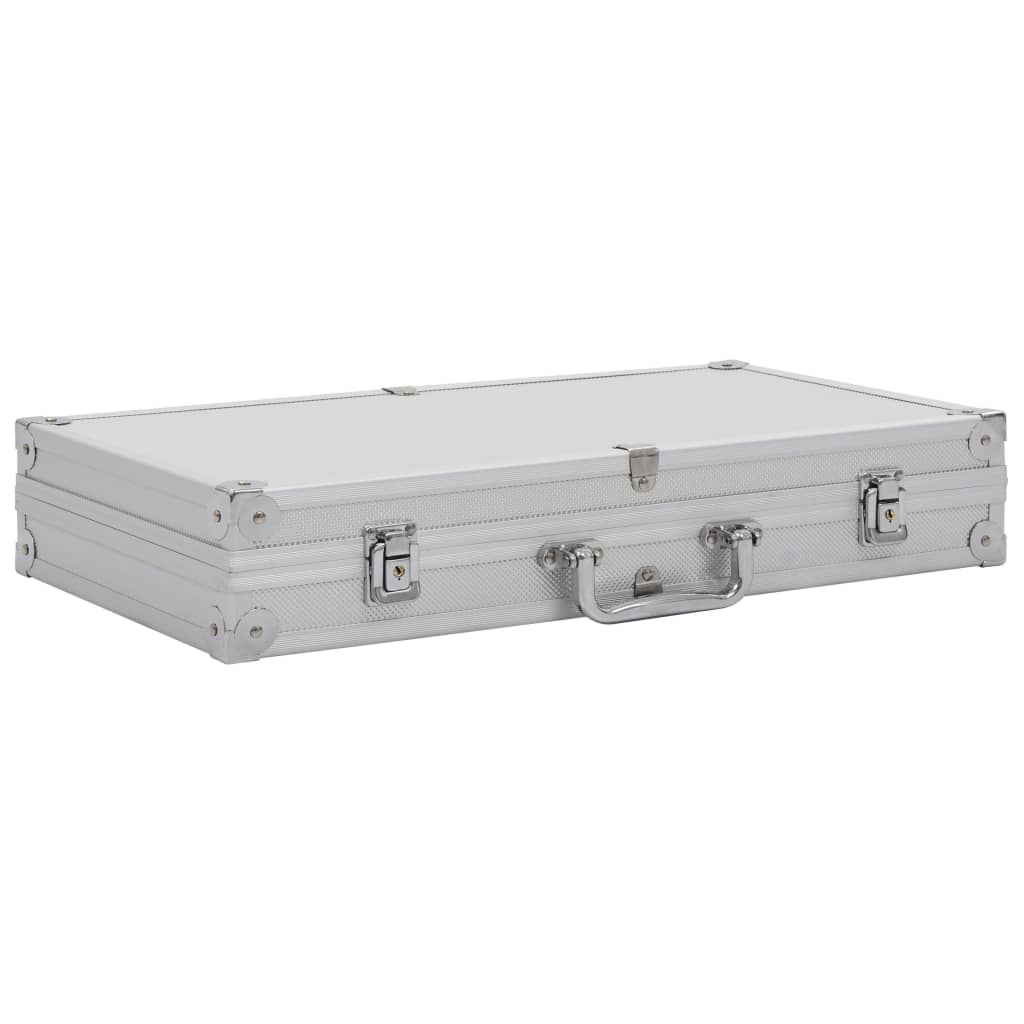 Vidaxl Wapenkoffer ABS de aluminio de color plateado