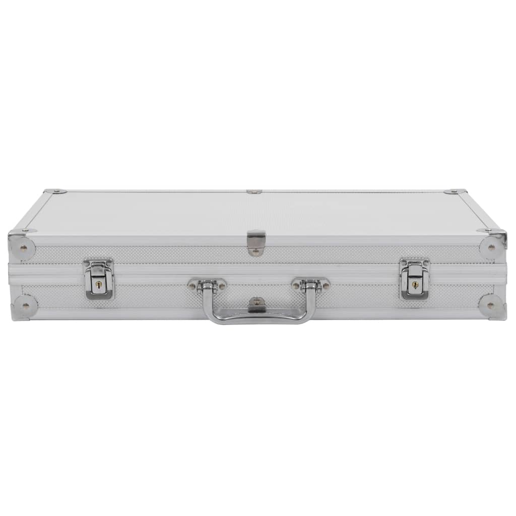 Vidaxl Wapenkoffer ABS de aluminio de color plateado