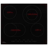 Vidaxl Ceramic hob with 4 cooking zones touch control 6600 W