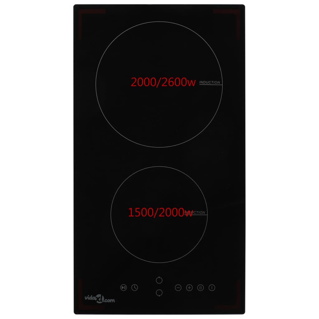 Vidaxl Induction hob with 2 cooking zones touch control 3500 W glass