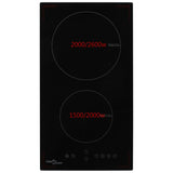 Vidaxl Induction hob with 2 cooking zones touch control 3500 W glass