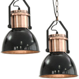 Lámparas de techo Vidaxl 2 st Round E27 Negro