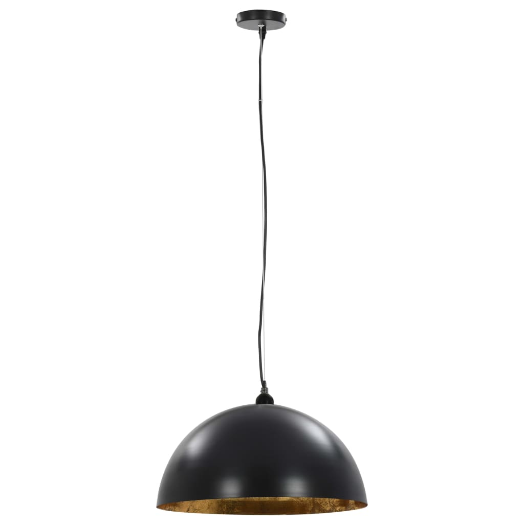 Vidaxl ceiling lamps 2 pcs semi -round E27 50 cm black and gold colored