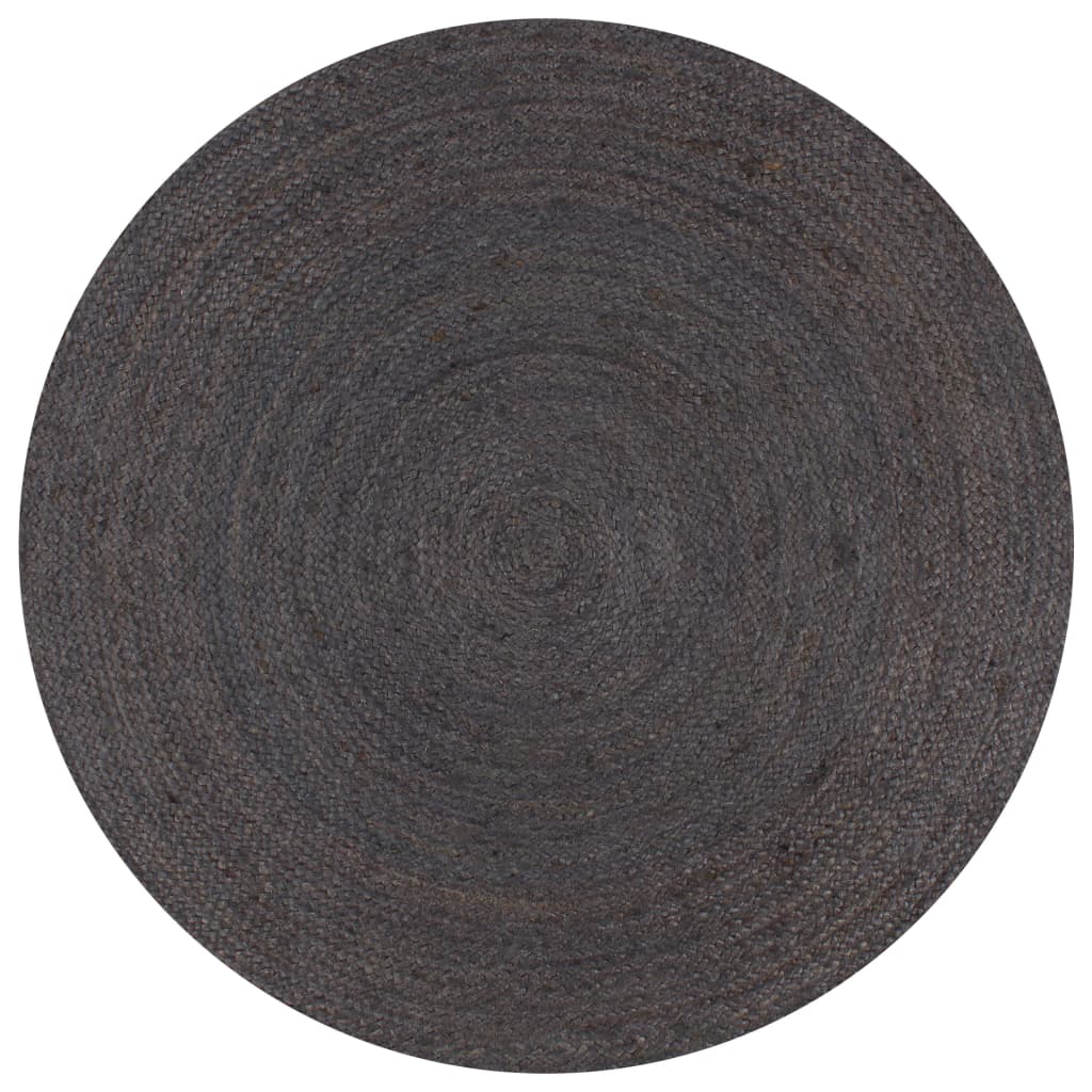 Vidaxl rug handmade around 150 cm jute dark gray