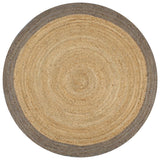Vidaxl rug handmade with gray border 90 cm jute