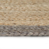 Vidaxl rug handmade with gray border 90 cm jute