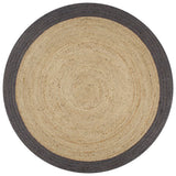 Vidaxl preproga ročno izdelana s temno sivo obrobo 120 cm jute