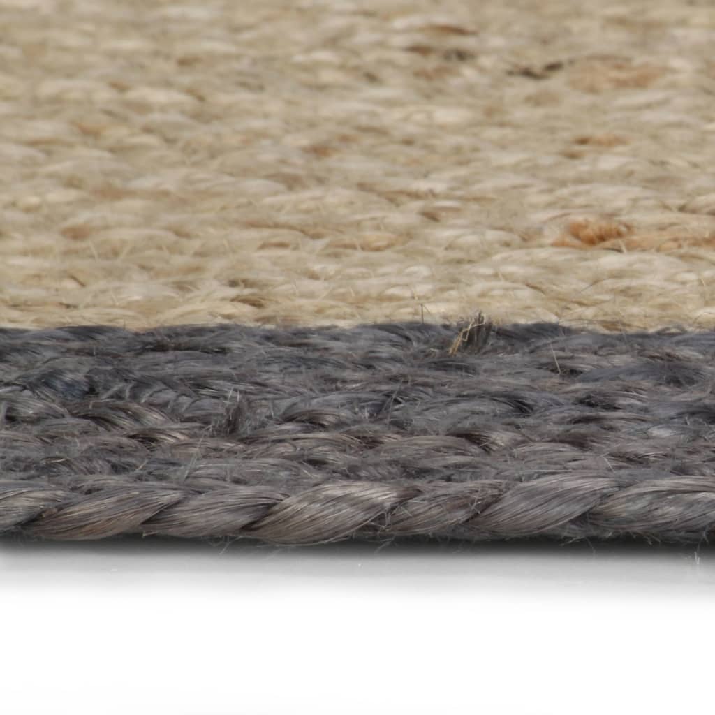 Vidaxl preproga ročno izdelana s temno sivo obrobo 120 cm jute
