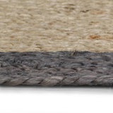 Vidaxl preproga ročno izdelana s temno sivo obrobo 120 cm jute