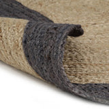 Viaxl tapis fait à la main avec une bordure gris foncé 150 cm jute
