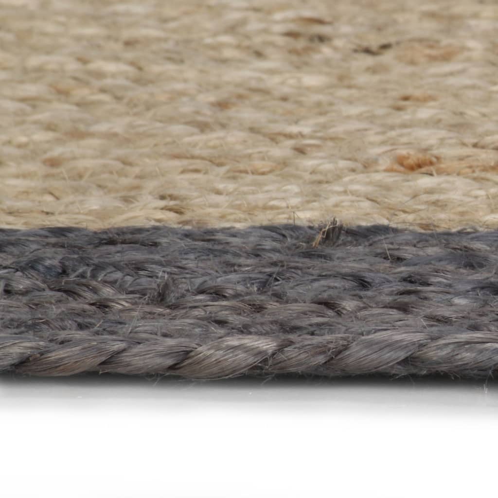 Viaxl tapis fait à la main avec une bordure gris foncé 150 cm jute