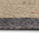Viaxl tapis fait à la main avec une bordure gris foncé 150 cm jute