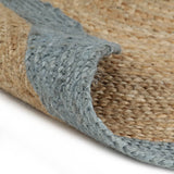 Viaxl tapis fait à la main avec une bordure verte olive 150 cm jute