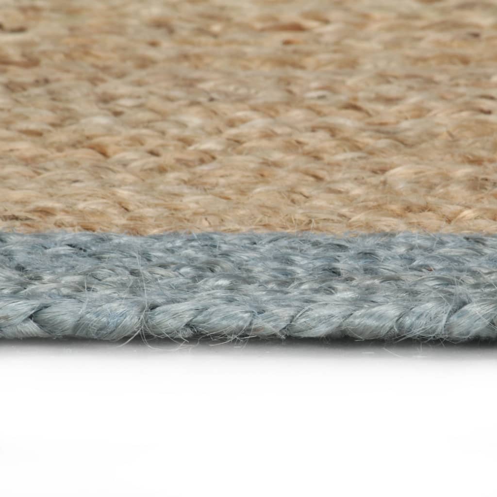 Viaxl tapis fait à la main avec une bordure verte olive 150 cm jute