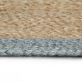 Viaxl tapis fait à la main avec une bordure verte olive 150 cm jute