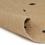 Vidaxl rug handmade with print polkadot 120 cm jute