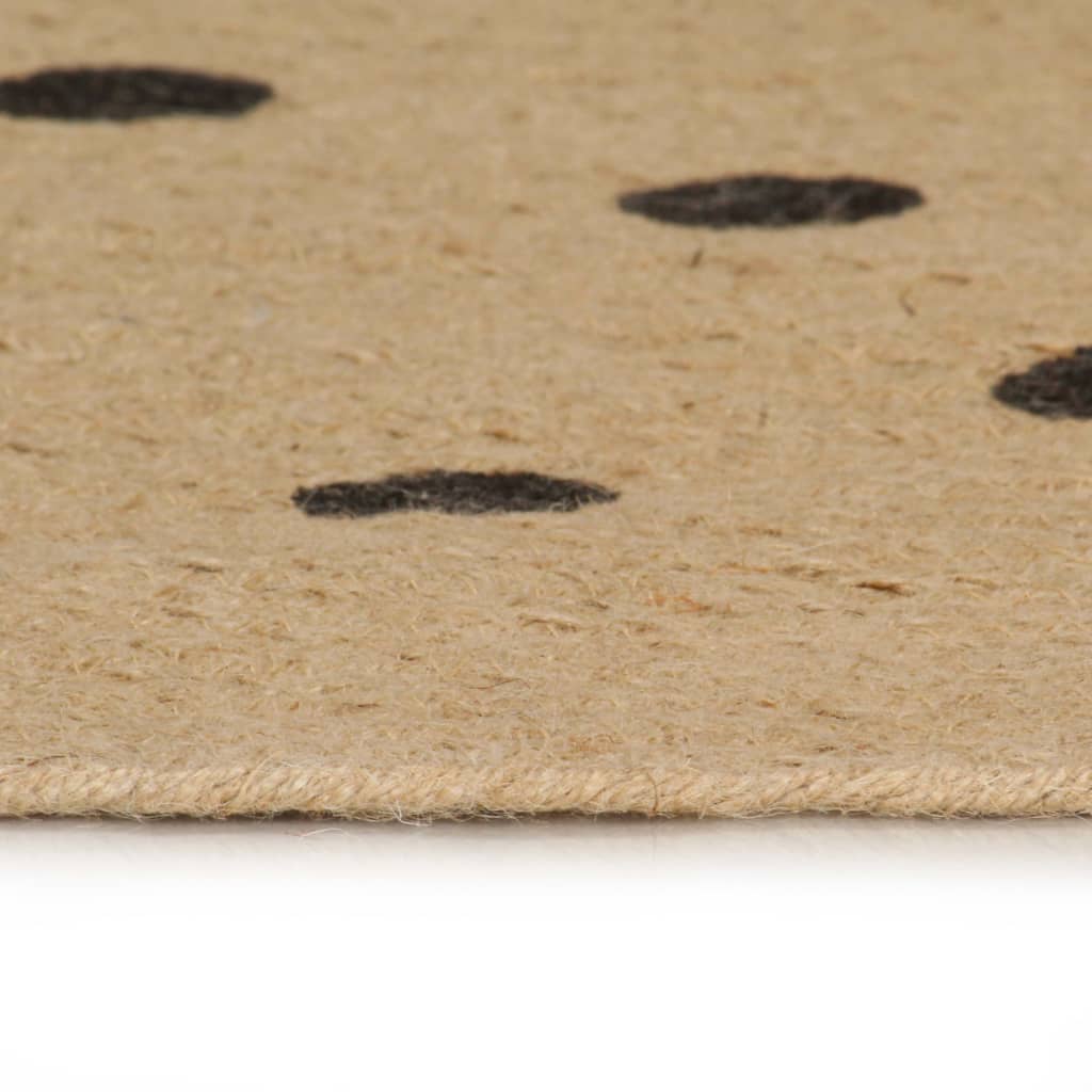 Vidaxl rug handmade with print polkadot 120 cm jute