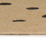 Vidaxl rug handmade with print polkadot 120 cm jute