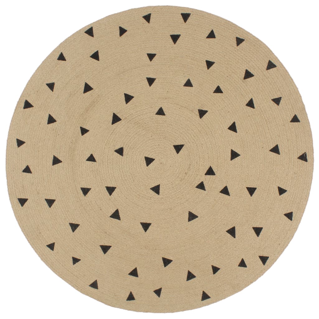 Vidaxl rug handmade with triangle print 90 cm jute