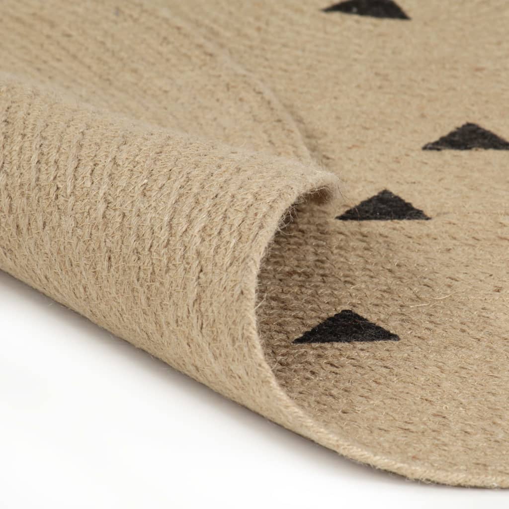 Vidaxl rug handmade with triangle print 90 cm jute