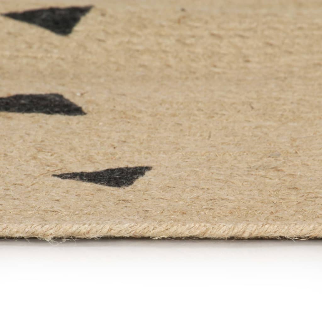 Vidaxl rug handmade with triangle print 90 cm jute