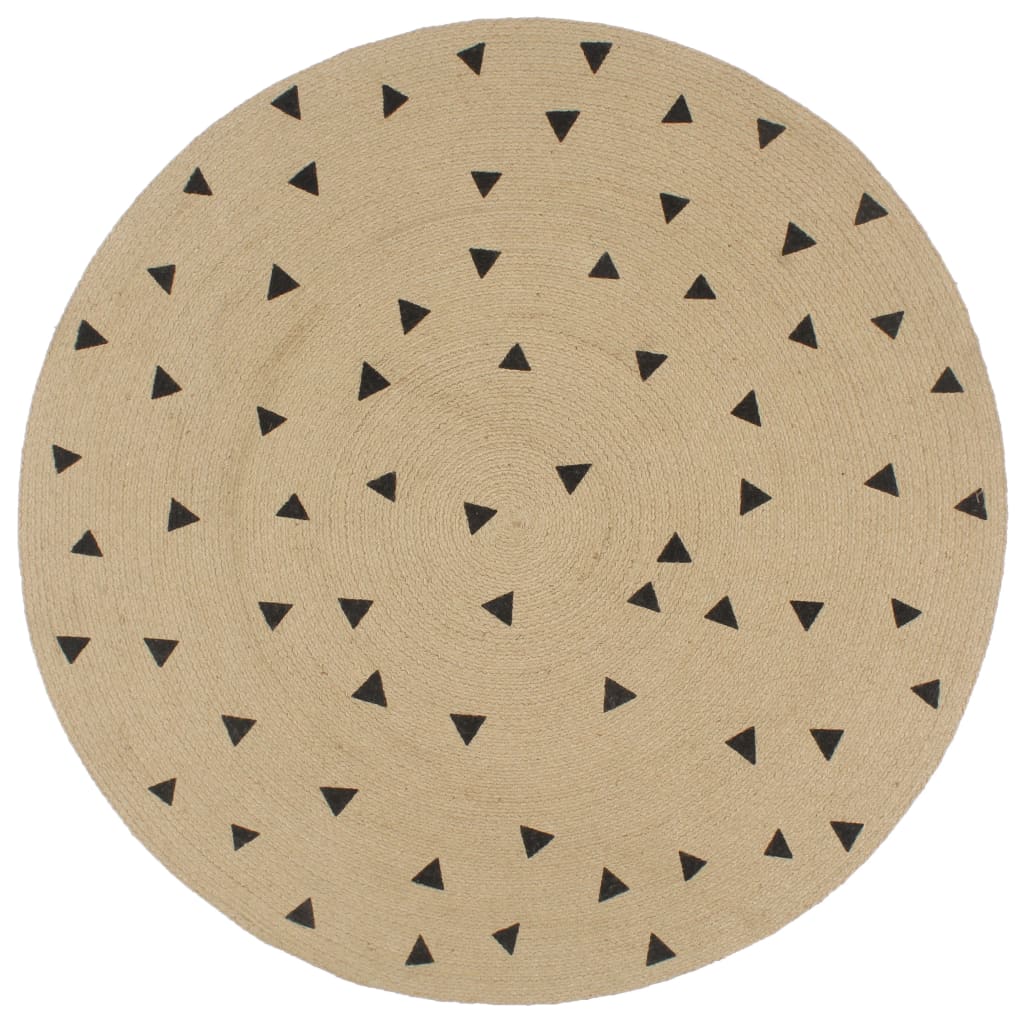 Alfombra Vidaxl hecha a mano con un yute de impresión triangular de 120 cm